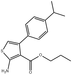 Propyl 2-amino-4-(4-isopropylphenyl)thiophene-3-carboxylate Struktur