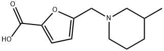 5-[(3-methylpiperidin-1-yl)methyl]-2-furoic acid Struktur