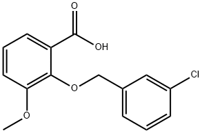 2-[(3-chlorobenzyl)oxy]-3-methoxybenzoic acid Struktur