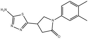 4-(5-amino-1,3,4-thiadiazol-2-yl)-1-(3,4-dimethylphenyl)pyrrolidin-2-one Struktur