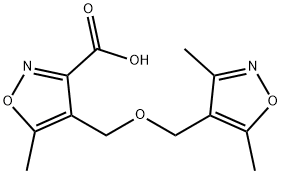 4-{[(3,5-dimethylisoxazol-4-yl)methoxy]methyl}-5-methylisoxazole-3-carboxylic acid Struktur