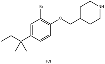 4-{[2-Bromo-4-(tert-pentyl)phenoxy]-methyl}piperidine hydrochloride Struktur