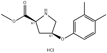 Methyl (2S,4S)-4-(3,4-dimethylphenoxy)-2-pyrrolidinecarboxylate hydrochloride Struktur