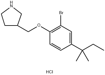 3-{[2-Bromo-4-(tert-pentyl)phenoxy]-methyl}pyrrolidine hydrochloride Struktur