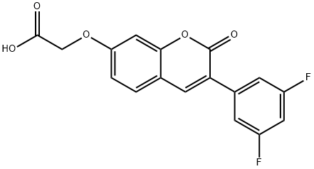 {[3-(3,5-Difluorophenyl)-2-oxo-2H-chromen-7-yl]-oxy}acetic acid Struktur