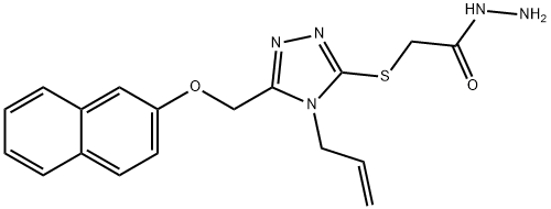 2-({4-Allyl-5-[(2-naphthyloxy)methyl]-4H-1,2,4-triazol-3-yl}thio)acetohydrazide Struktur