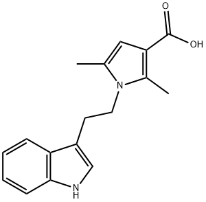 1-[2-(1H-indol-3-yl)ethyl]-2,5-dimethyl-1H-pyrrole-3-carboxylic acid Struktur