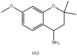 7-Methoxy-2,2-dimethyl-chroman-4-ylaminehydrochloride Struktur