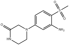 4-[3-Amino-4-(methylsulfonyl)phenyl]-2-piperazinone Struktur