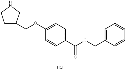 Benzyl 4-(3-pyrrolidinylmethoxy)benzoatehydrochloride Struktur