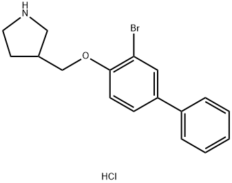 3-{[(3-Bromo[1,1'-biphenyl]-4-yl)oxy]-methyl}pyrrolidine hydrochloride Struktur