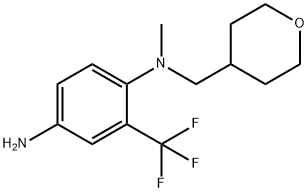 N-1-Methyl-N-1-(tetrahydro-2H-pyran-4-ylmethyl)-2-(trifluoromethyl)-1,4-benzenediamine Struktur