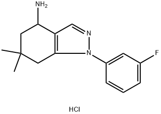 1H-indazol-4-amine, 1-(3-fluorophenyl)-4,5,6,7-tetrahydro- Struktur