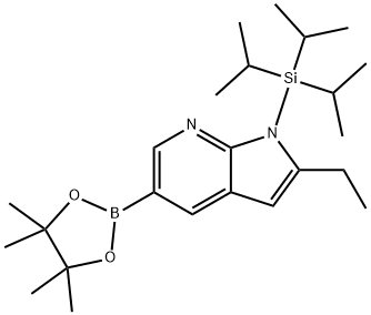 2-Ethyl-5-(4,4,5,5-tetramethyl-1,3,2-dioxaborolan-2-yl)-1-(triisopropylsilyl)-1H-pyrrolo[2,3-b]pyrid Struktur