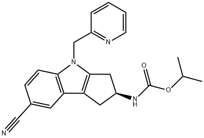 Isopropyl (2S)-7-Cyano-4-(pyridin-2-ylmethyl)-1,2,3,4-tetrahydrocyclopenta[b]indol-2-ylcarbamate Struktur