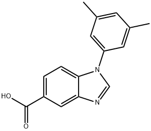 1-(3,5-dimethylphenyl)-1H-benzimidazole-5-carboxylic acid Struktur