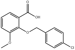 2-[(4-chlorobenzyl)oxy]-3-methoxybenzoic acid Struktur