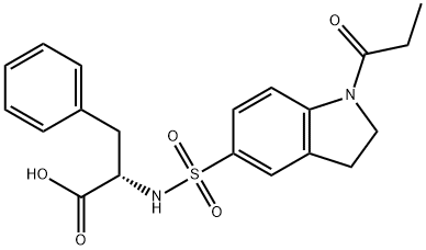 3-phenyl-2-{[(1-propionyl-2,3-dihydro-1H-indol-5-yl)sulfonyl]amino}propanoic acid Struktur