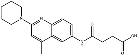 4-[(4-methyl-2-piperidin-1-ylquinolin-6-yl)amino]-4-oxobutanoic acid Struktur