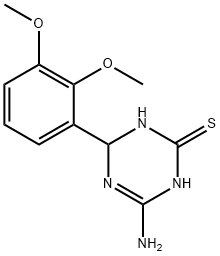 4-amino-6-(2,3-dimethoxyphenyl)-1,6-dihydro-1,3,5-triazine-2-thiol Struktur