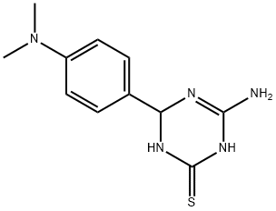 4-amino-6-[4-(dimethylamino)phenyl]-1,6-dihydro-1,3,5-triazine-2-thiol Struktur