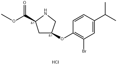 Methyl (2S,4S)-4-(2-bromo-4-isopropylphenoxy)-2-pyrrolidinecarboxylate hydrochloride Struktur