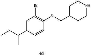 4-{[2-Bromo-4-(sec-butyl)phenoxy]-methyl}piperidine hydrochloride Struktur