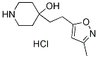 4-[2-(3-Methyl-isoxazol-5-yl)-ethyl]-piperidin-4-ol hydrochloride Struktur