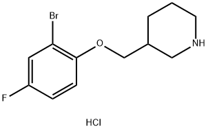 3-[(2-Bromo-4-fluorophenoxy)methyl]piperidinehydrochloride Struktur