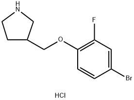 3-[(4-Bromo-2-fluorophenoxy)methyl]pyrrolidinehydrochloride Struktur