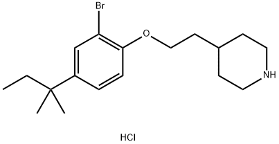 4-{2-[2-Bromo-4-(tert-pentyl)phenoxy]-ethyl}piperidine hydrochloride Struktur