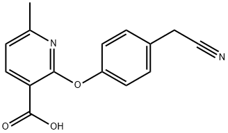 3-pyridinecarboxylic acid, 2-[4-(cyanomethyl)phenoxy]-6-me Struktur