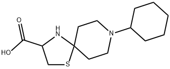 8-Cyclohexyl-1-thia-4,8-diazaspiro[4.5]decane-3-carboxylic acid Struktur