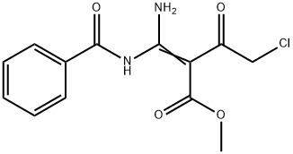 Methyl (2Z)-3-amino-3-(benzoylamino)-2-(chloroacetyl)acrylate Struktur