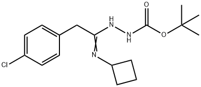 N'-[2-(4-Chlorophenyl)-1-cyclobutylaminoethylidene ]hydrazinecarboxylic acid tert-butyl ester Struktur