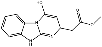 Methyl (4-hydroxy-1,2-dihydropyrimido-[1,2-a]benzimidazol-2-yl)acetate Struktur