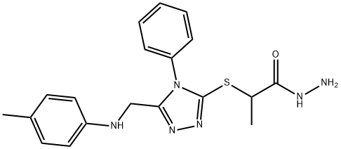 2-[(5-{[(4-Methylphenyl)amino]methyl}-4-phenyl-4H-1,2,4-triazol-3-yl)thio]propanohydrazide Struktur