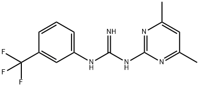 N-(4,6-Dimethylpyrimidin-2-yl)-N'-[3-(trifluoromethyl)phenyl]guanidine Struktur