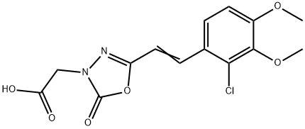 [5-[(e)-2-(2-chloro-3,4-dimethoxyphenyl)vinyl]-2-oxo-1,3,4-oxadiazol-3(2h)-yl]acetic acid Struktur