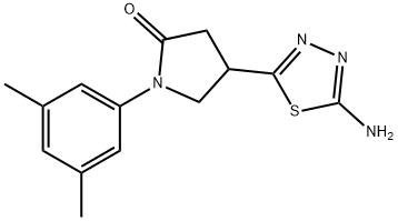 4-(5-amino-1,3,4-thiadiazol-2-yl)-1-(3,5-dimethylphenyl)pyrrolidin-2-one Struktur