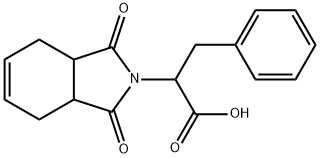 2-(1,3-dioxo-1,3,3a,4,7,7a-hexahydro-2H-isoindol-2-yl)-3-phenylpropanoic acid Struktur