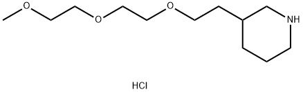 3-{2-[2-(2-Methoxyethoxy)ethoxy]ethyl}piperidinehydrochloride Struktur