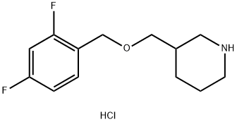 3-{[(2,4-Difluorobenzyl)oxy]methyl}piperidinehydrochloride Struktur