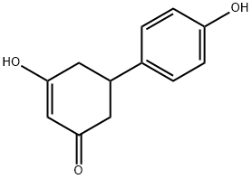 3-Hydroxy-5-(4-hydroxyphenyl)cyclohex-2-en-1-one Struktur