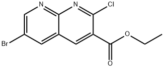 Ethyl 6-bromo-2-chloro-1,8-naphthyridine-3-carboxylate Struktur