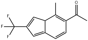 1-[4-Methyl-2-(trifluoromethyl)-3aH-inden-5-yl]-ethanone Struktur