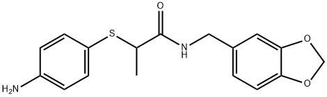 2-[(4-aminophenyl)thio]-N-(1,3-benzodioxol-5-ylmethyl)propanamide Struktur