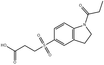 3-[(1-propionyl-2,3-dihydro-1H-indol-5-yl)sulfonyl]propanoic acid Struktur