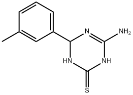 4-amino-6-(3-methylphenyl)-1,6-dihydro-1,3,5-triazine-2-thiol Struktur