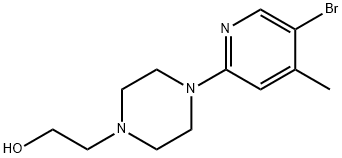 2-[4-(5-Bromo-4-methyl-2-pyridinyl)-1-piperazinyl]-1-ethanol Struktur